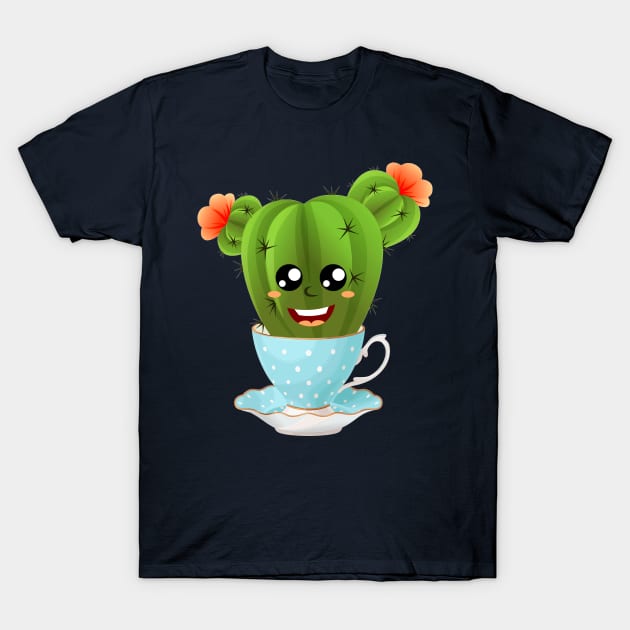 Happy cactus in a pretty tea cup T-Shirt by pickledpossums